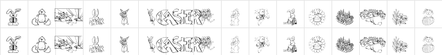 KR Easter No 2 Regular  glyph index