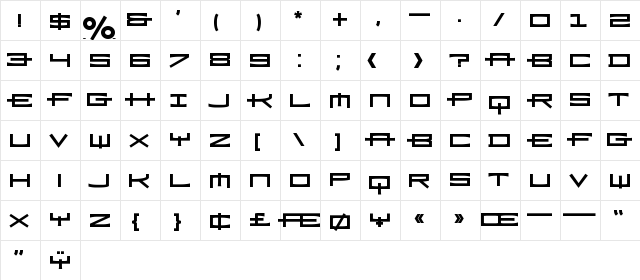 Ramiz-BoldA Regular  glyph index