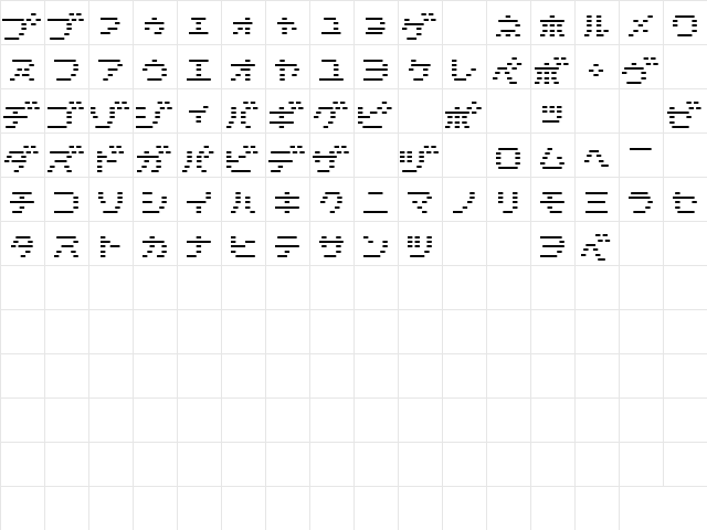 D3 DigiBitMapism Katakana Thin Regular  glyph index