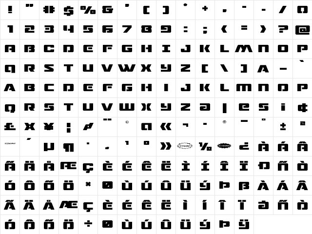 Drone Tracker Expanded Expanded  glyph index