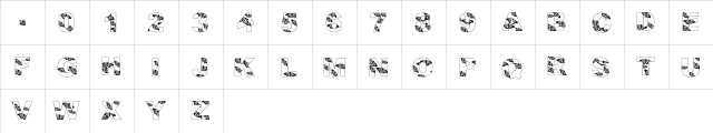 WL Royal Flutter Open Caps  glyph index