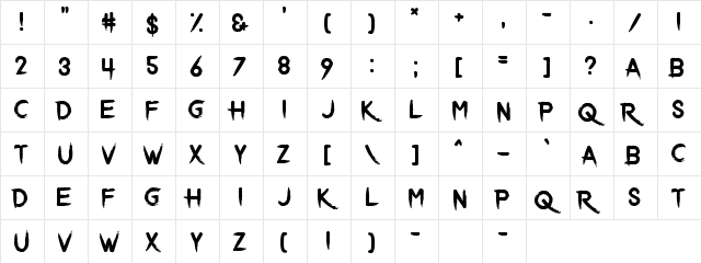 Pride Cometh Regular  glyph index