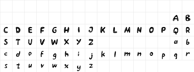 Pimpom Regular  glyph index