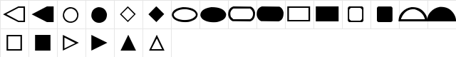 Geometrics Regular  glyph index