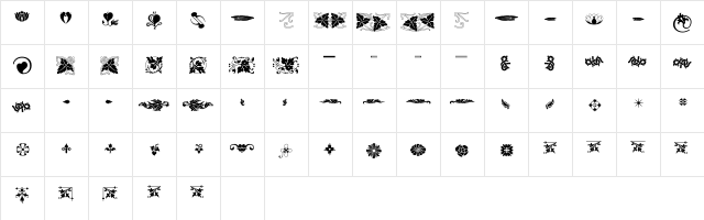 MelicoOrnaments Regular  glyph index