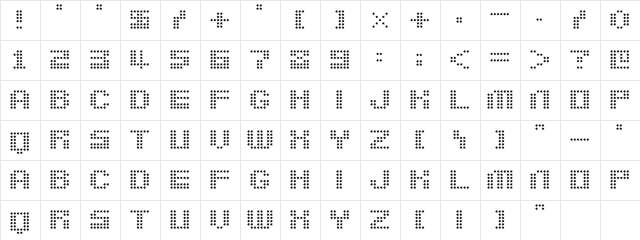 berion Regular  glyph index