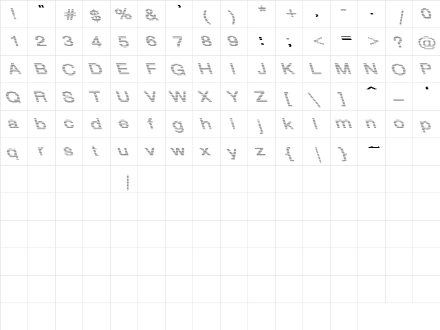 She's On Fire 3 Regular  glyph index