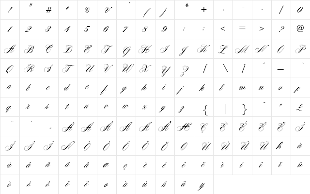 OPTIYale Regular  glyph index