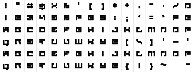 Brittle Regular  glyph index