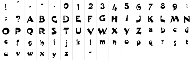 HAYWARD Regular  glyph index