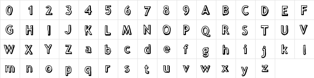 ThreeDee Medium  glyph index