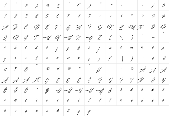 Azkia Demo Regular  glyph index
