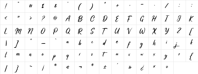 Stellani Alt Demo  glyph index