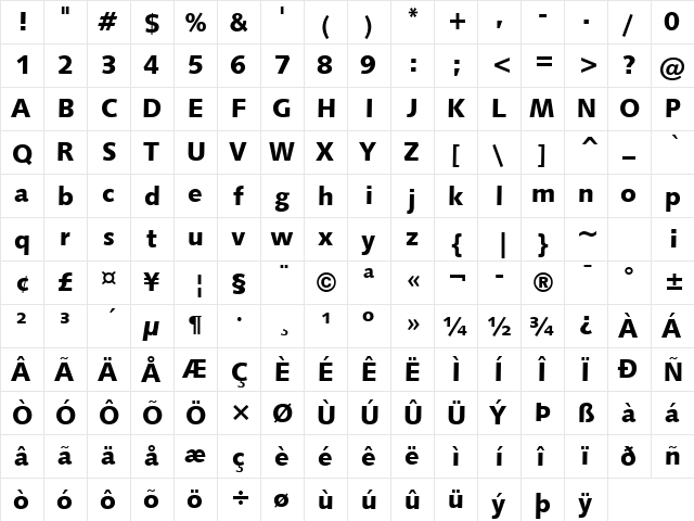 Humanst531 Blk BT Black  glyph index