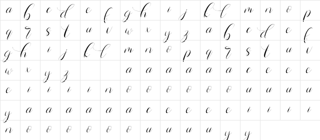 Hiromi Regular  glyph index