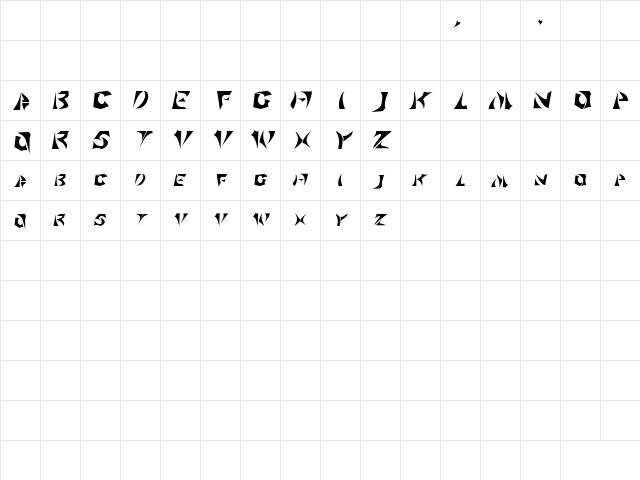 Klingon Regular  glyph index