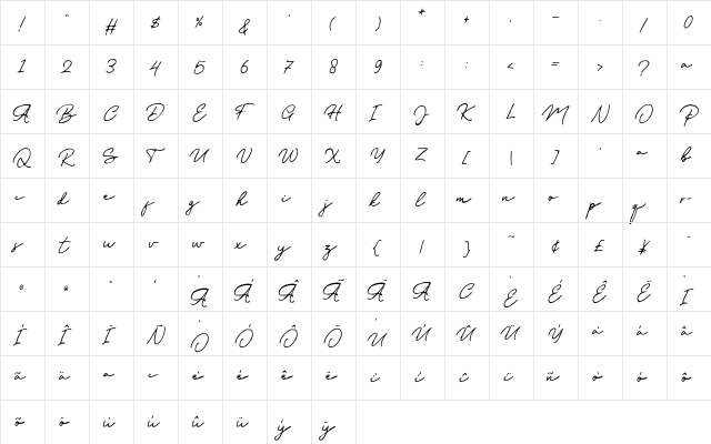 Old Bridges Rough Regular  glyph index