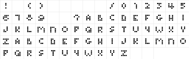 Tamagotchi Normal  glyph index