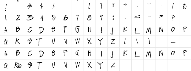 Broom Regular  glyph index