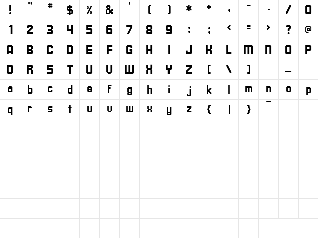 Marathon 7 Regular  glyph index