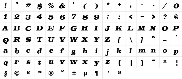 a_Latino Italic  glyph index