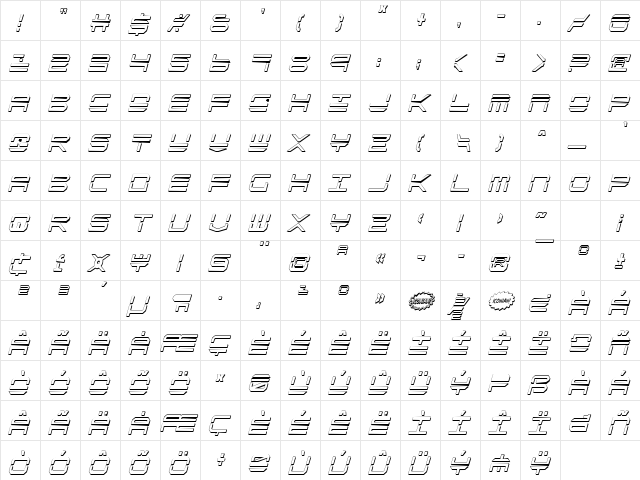 QuickStrike Shadow ItalCon Shadow ItalCon  glyph index