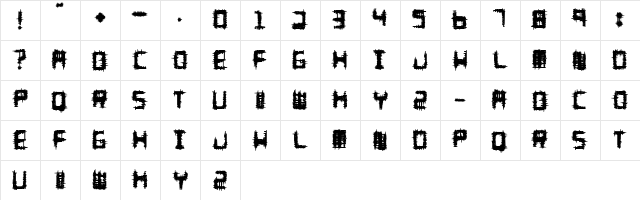 Melee Regular  glyph index