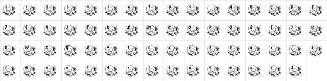 New Regular  glyph index