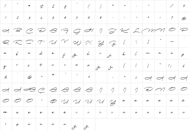 Monday Routines Regular  glyph index