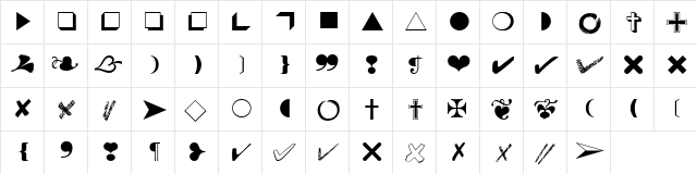 ZapfEssentials LT Markers Regular  glyph index