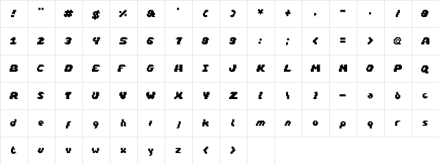 PixAmuse Medium  glyph index