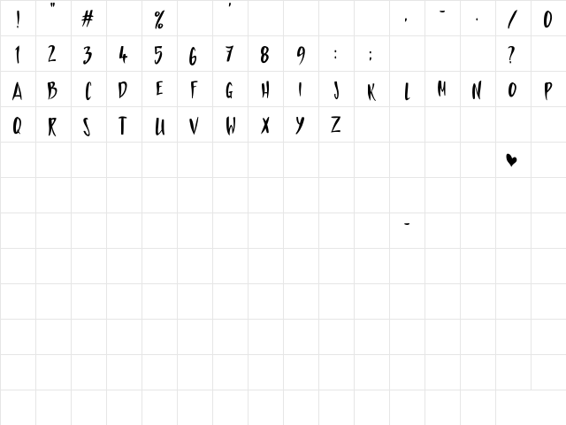 Love The One You're With Regular  glyph index