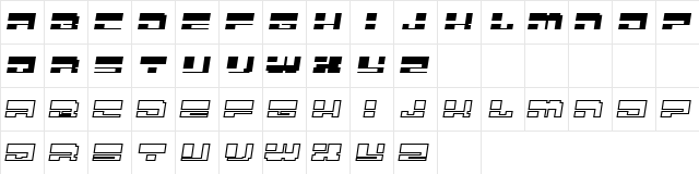 mtiza Italic  glyph index