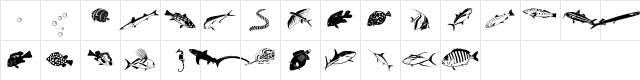 Finfont Regular  glyph index