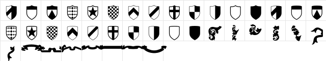 Heraldry OT Extras  glyph index
