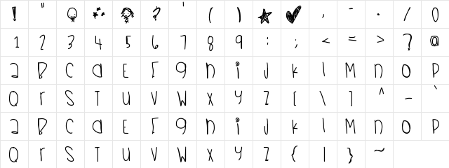 LittleMermaid Medium  glyph index