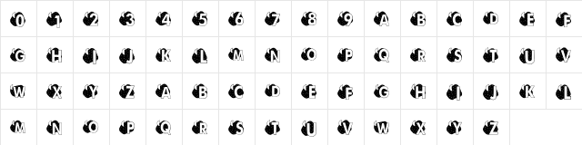 KR Moonlit Regular  glyph index