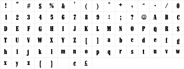Interese Display SSi Regular  glyph index