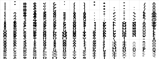Dezire Stacked Bold  glyph index