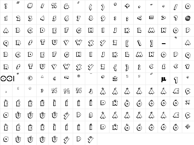Tooney Noodle NF Regular  glyph index