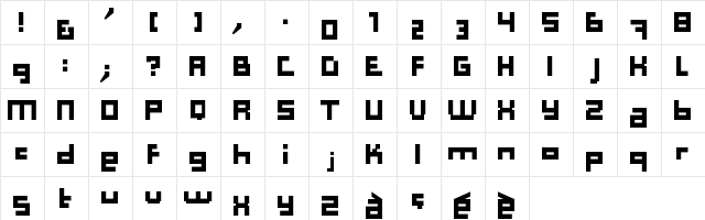 Computer Aid Regular  glyph index