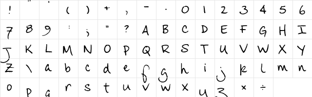 FG Christine Regular  glyph index