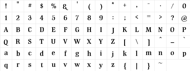 GM Hightop Regular  glyph index