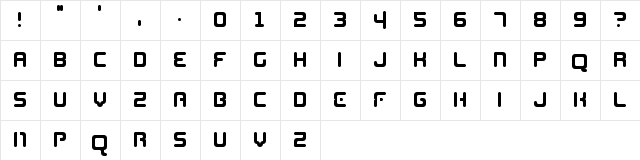 FutureMan Regular  glyph index