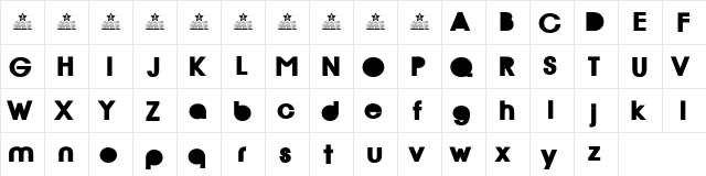 Rio Black Pesonal Use Regular  glyph index