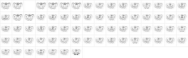 LoveBee Regular  glyph index