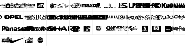 Logos tfb Regular  glyph index
