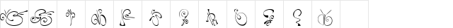 KR Fleur Flair 5 Regular  glyph index