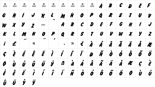 ICELAND Regular  glyph index