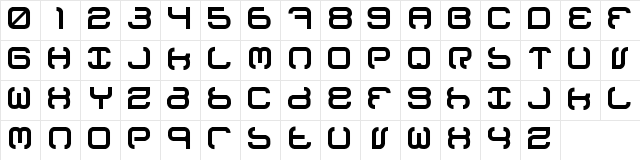 New Regular  glyph index